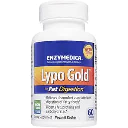 Ферменти для засвоєння жирів Enzymedica Lypo Gold For Fat Digestion 60 капсул