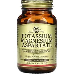 Аспартат магнію та калію Solgar Potassium Magnesium Aspartate 90 вегетаріанських капсул