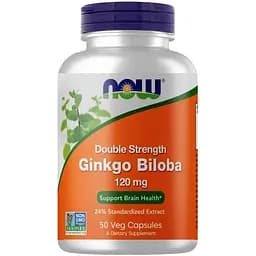 Натуральна добавка Now Ginkgo Biloba 120 mg 50 вегакапсул