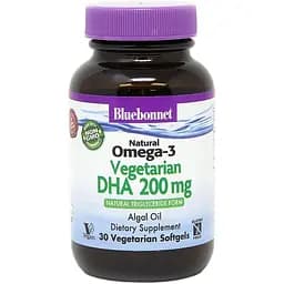 Омега-3 Bluebonnet Nutrition DHA з водоростей 200 мг 30 вегетаріанських капсул