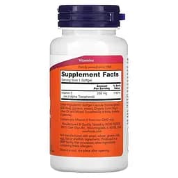Вітаміни та мінерали NOW Vitamin E-400 with Mixed Tocopherols, 100 капсул - мініатюра 2