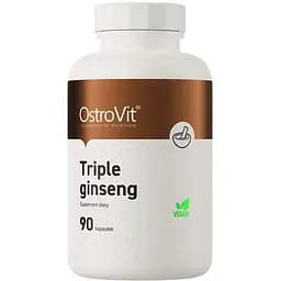 Натуральна добавка OstroVit Vege Triple Ginseng, 90 вегакапсул