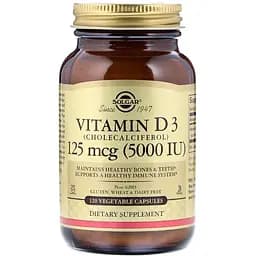 Витамин Д3 холекальциферол Solgar Vitamin D3 Cholecalciferol 5000 МЕ 125 мкг 120 вегетарианских капсул