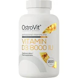 Вітаміни та мінерали OstroVit Vitamin D3 8000 IU 200 таблеток