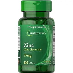 Цинк Puritan's Pride 25 мг 100 таблеток