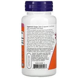 Бджолиний пилок NOW Bee Pollen Caps 500 mg, 100 капсул - мініатюра 3