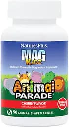 Вітаміни та мінерали Natures Plus Animal Parade Mag Kidz Sugar Free, 90 жувальних таблеток Вишня