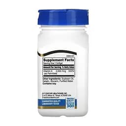 Харчова добавка Вітамін А 10000 МО 3000 мкг 21st Century Vitamin A 100 шт. - мініатюра 2