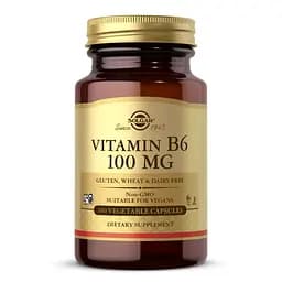 Вітаміни та мінерали Solgar Vitamin B6 100 mg, 100 вегакапсул - мініатюра 1
