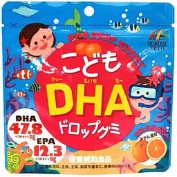 Жувальні пастилки Unimat Riken жирні кислоти для дітей DHA, EPA, Омега-3 зі смаком японського мандарину 90 шт. 