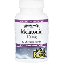 Мелатонин Natural Factors Stress Relax Melatonin 10 мг 60 жевательных таблеток