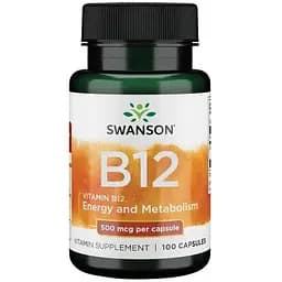 Витамины и минералы Swanson Vitamin B12 500 mcg 100 капсул