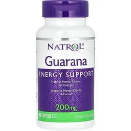 Натуральная добавка Natrol Energy Support Guarana 200 мг 90 капсул