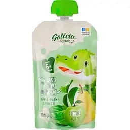 Пюре Galicia Baby яблучно-грушево-шпинатне натуральне гомогенізоване стерилізоване 90 г