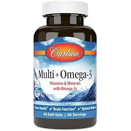 Мультивітаміни з омега-3 Carlson 60 гелевих капсул