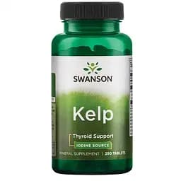 Йод з водоростей Swanson Kelp Iodine Source 225 mcg, 250 таблеток