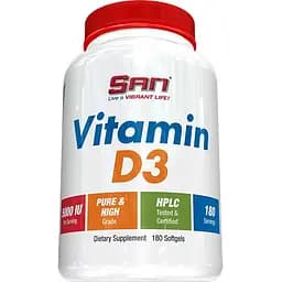 Вітаміни та мінерали SAN Vitamin D3 1000 IU 180 капсул