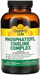 Вітаміни та мінерали Country Life Phosphatidyl Choline Complex, 200 капсул