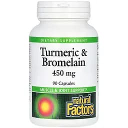 Дієтична добавка Natural Factors Turmeric & Bromelain 450 мг 90 капсул