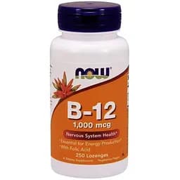 Вітамін В12 і фолієва кислота Now Foods 1000 мкг 250 льодяників