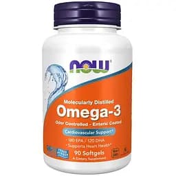 Жирные кислоты Now Molecularly Distilled Omega-3 90 капсул