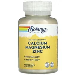 Кальций магний цинк Solaray Calcium Magnesium Zinc 100 капсул