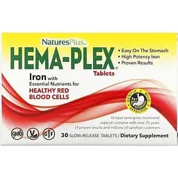 Витамины и минералы Natures Plus Hema-Plex (blister) 30 таблеток