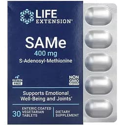 S-аденозил-метіонін Life Extension SAMe 400 мг 30 таблеток