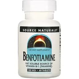 Витамины и минералы Source Naturals Benfotiamine 150 мг 60 таблеток