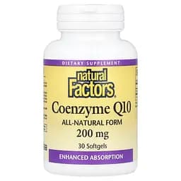 Коензим Q10 Natural Factors Coenzyme Q10 200 mg, 30 капсул - мініатюра 1
