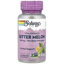 Екстракт гіркої дині Solaray Bitter Melon Fruit Extract 10% 500 мг 30 веганських капсул