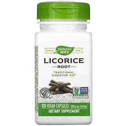 Корень солодки (лакрицы) Nature's Way Licorice Root 450 мг 100 вегетарианских капсул (NWY14600)