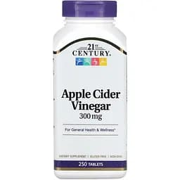 Яблучний оцет 21st Century Apple Cider Vinegar 300 мг 250 пігулок