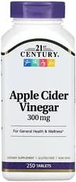 Натуральна добавка 21st Century Apple Cider Vinegar 300 mg, 250 таблеток