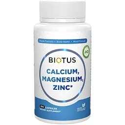 Витаминно-минеральный комплекс Biotus Кальций, Магний, Цинк + Витамин D3 100 капсул