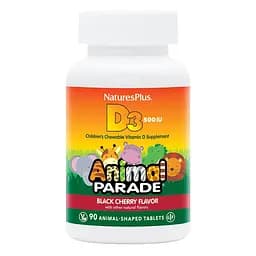 Вітаміни та мінерали NaturesPlus Animal Parade Vitamin D3 90 жувальних таблеток Вишня