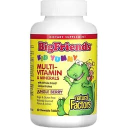 Мультивітаміни та мінерали для дітей Natural Factors Chewable Multi-Vitamin & Minerals 60 жувальних таблеток