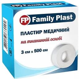 Пластир медичний FP Family Plast на тканинній основі 3х500 см