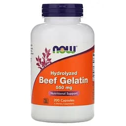 Препарат для суглобів і зв'язок NOW Beef Gelatin 550 mg, 200 капсул - мініатюра 1