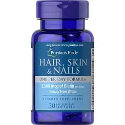 Витамины и минералы Puritan's Pride Hair Skin and Nails One Per Day Formula 30 капсул