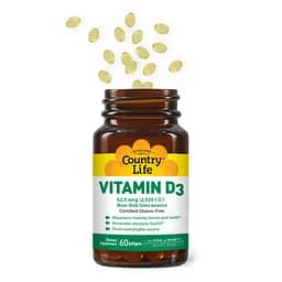 Вітаміни та мінерали Country Life Vitamin D3 2500 IU, 60 капсул - мініатюра 3