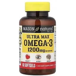 Омега-3 Mason Natural Ultra Max 1200 мг 60 гелевих капсул