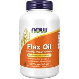 Лляна олія Now Foods Flax Oil Org 1000 мг 120 капсул