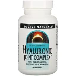 Натуральна добавка Source Naturals Гіалуронова кислота з глюкозаміном, хондроїтином та МСМ 60 таблеток