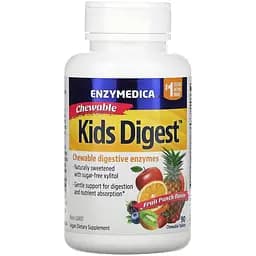 Ферменти травні для дітей Enzymedica Kids Digest Chewable Digestive Enzymes зі смаком фруктів 90 жувальних таблеток
