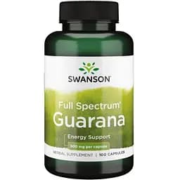 Гуарана повного спектра Swanson Guarana 500 мг 100 капсул (100-82-1826389-20)