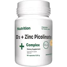 Витамины и минералы EntherMeal D3 + Zinc Picolinate Complex 60 капсул