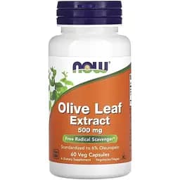 Натуральна добавка Now Olive Leaf 500 mg 60 вегакапсул