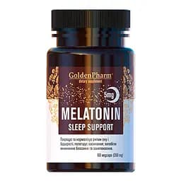 Натуральна добавка Golden Pharm Melatonin Sleep Support 5 mg, 60 вегакапсул