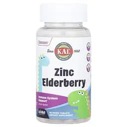 Цинк та екстракт бузини KAL Dinosaurs Zinc Elderberry, 90 таблеток для підтримки імунної системи - мініатюра 1